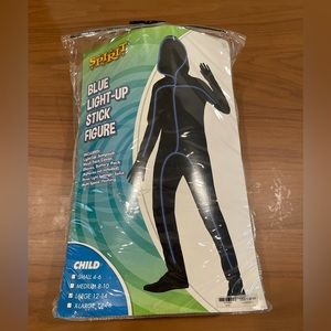Blue light-up stick figure costume